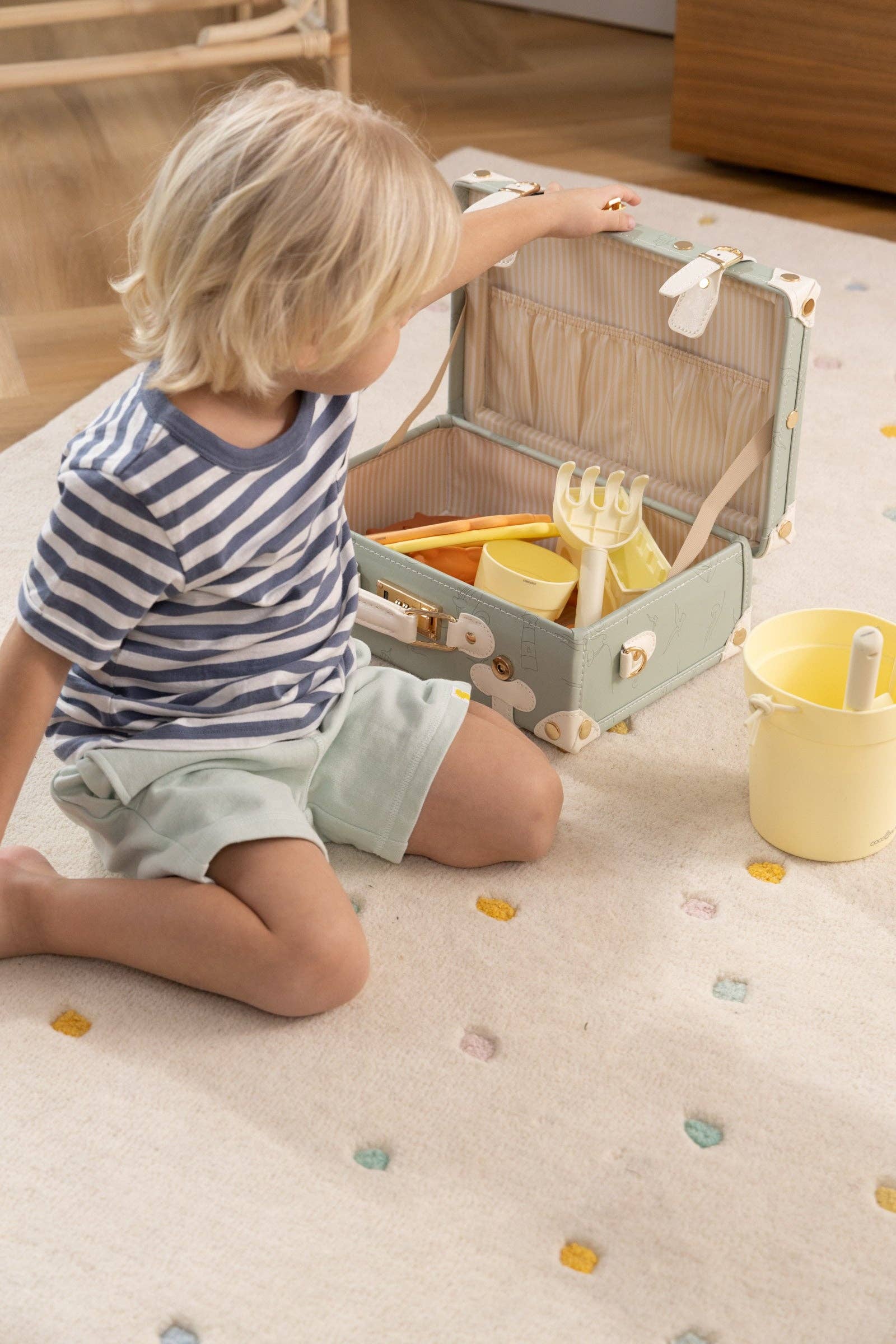 Little Travel Vegan LeatherSuitcase - Ocean