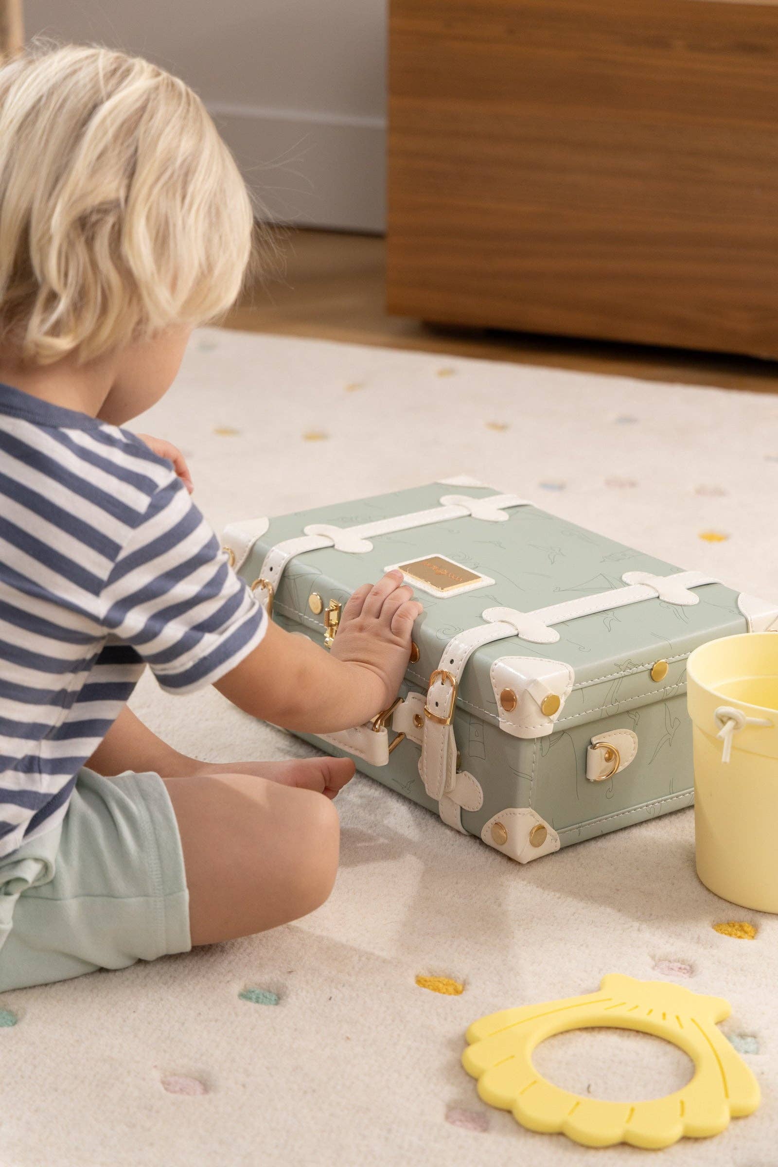 Little Travel Vegan LeatherSuitcase - Ocean